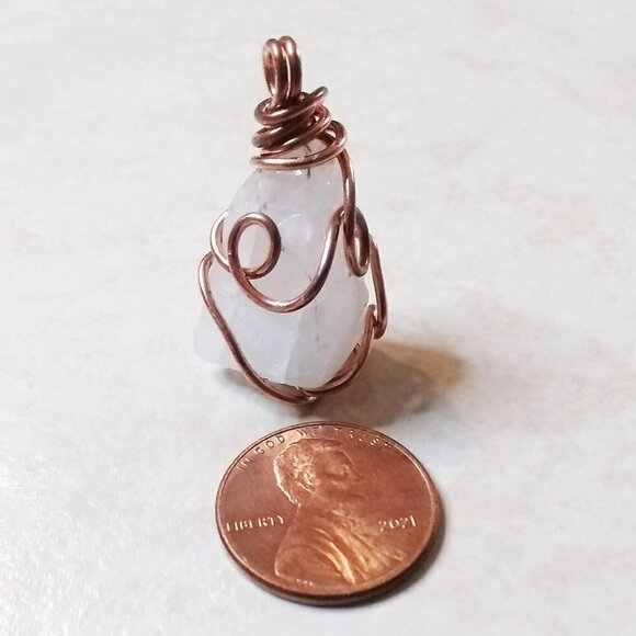 🍂🍁🍃 3/$25!!! Handmade! Wire Wrapped! Chunky Tumbled Crystal Quartz Pendant - Picture 1 of 9